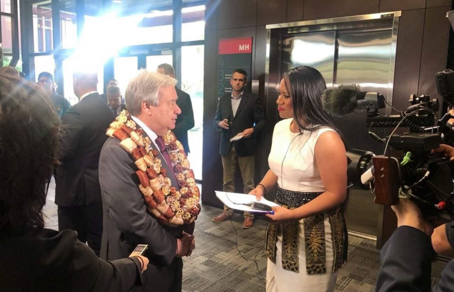 UN Secretary with Indira Stewart